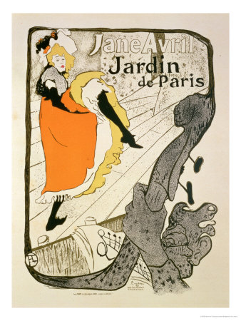 Reproduction of a Poster Advertising "Jane Avril" at the Jardin De Paris, 1893