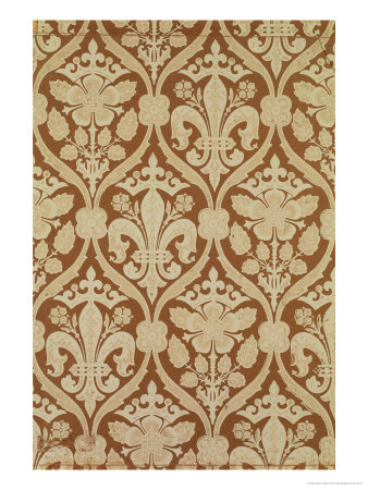 "Fleur-De-Lis," Reproduction Wallpaper Designed by S. Scott and Produced by Cole and Sons