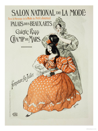 Reproduction of a Poster Advertising the "Salon National De La Mode," Rapp Gallery, Paris, 1896