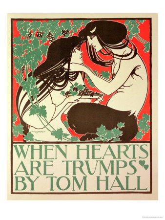 Reproduction of a Poster Advertising "When Hearts are Trumps" by Tom Hall