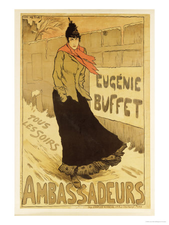 Reproduction of a Poster Advertising "Eugenie Buffet," at the Ambassadeurs, Paris, 1893