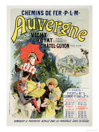 Reproduction of a Poster Advertising the "Auvergne Railway," France, 1892
