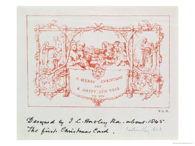 The Christmas Card Horsley Designed and Sent to Henry Cole, 1843, Known as the First Christmas Card