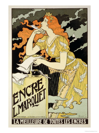 Reproduction of a Poster Advertising "Marquet Ink," 1892