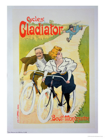 Reproduction of a Poster Advertising "Gladiator Cycles," Boulevard Montmartre, Paris, 1895
