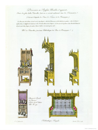 Fifteenth Century French and Burgundian Furniture, from "Monuments Francais"