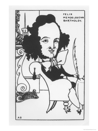 Caricature of Felix Mendelssohn, Late 19th Century
