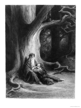 The Enchanter Merlin and the Fairy Vivien in the Forest of Broceliande, from "Vivien"
