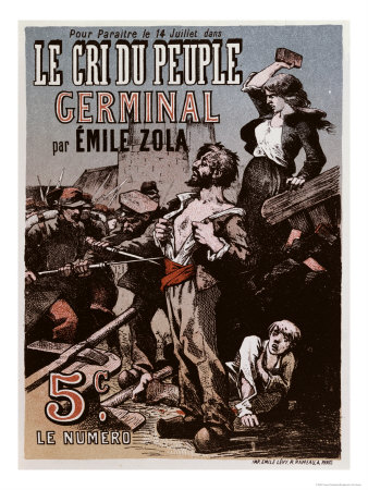 Poster Advertising the Publication of "Germinal" by Emile Zola in "Le Cri Du Peuple"