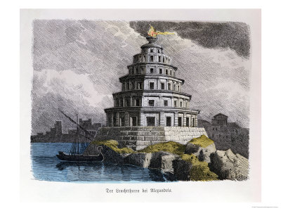 The Great Lighthouse of Alexandria, from a Series of the "Seven Wonders of the World" Poster