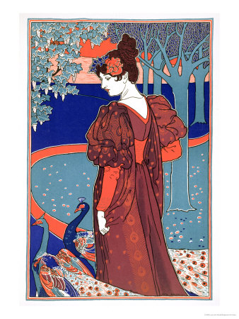 Woman with Peacocks, from "L
