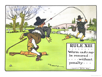 Rule XIII: Worm Casts May be Removed...Without Penalty..., from "Rules of Golf," Published c. 1905