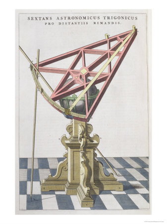 Astronomical Sextant of Tycho Brahe from an Atlas by Joan Blaeu Amsterdam, 1665