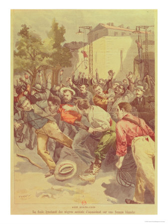 Crowd Lynching Negroes Accused of Murdering a White Woman in America