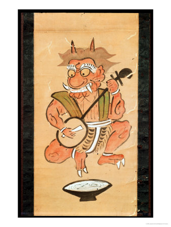Kakemono Depicting a Devil Playing the Shamisen
