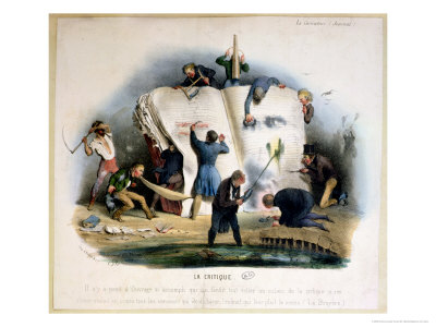 Literary Criticism, Caricature of Literary Critics Removing Passages from Books