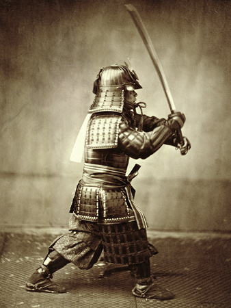 Buy Samurai with Raised Sword, circa 1860 at AllPosters.com