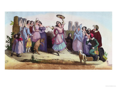Fan Design Depicting a Scene from "La Esmeralda"