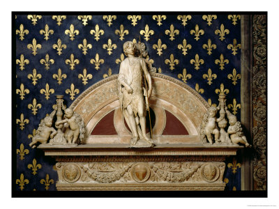 St. John the Baptist Flanked by Two Candlesticks, from a Door Frame in the Sala Dei Gigli, 1470