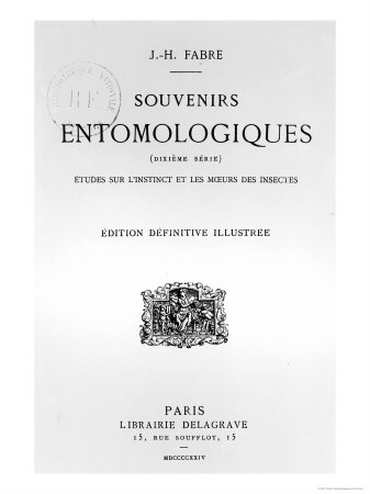 Titlepage of "Souvenirs Entomologiques" by Jean-Henri Fabre Published in 1924