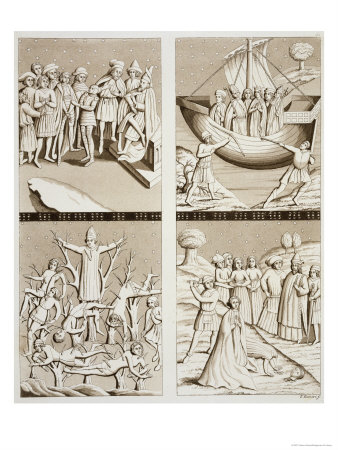 Carvings from the Church at Uppsala, Plate 42 from "Le Costume Ancien Et Moderne"