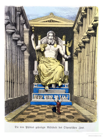 Statue of Olympian Zeus by Pheidias, from a Series of the "Seven Wonders of the Ancient World" Poster