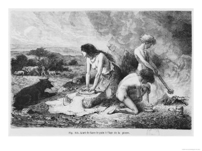 Making Bread in the Stone Age, Illustration from "L