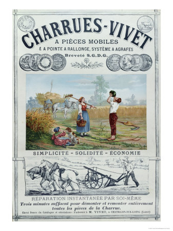 Poster Advertising Vivet Ploughs, circa 1891