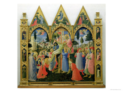 Santa Trinita Altarpiece, Frame and Pinnacles by Lorenzo Monaco Completed circa 1434