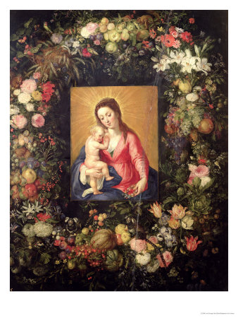 Garland of Fruit and Flowers with Virgin and Child
