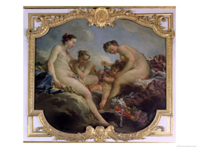 The Three Graces, Decorative Panel from the Bedroom of the Princess of Rohan, circa 1735-40