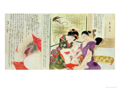 Two Erotic Illustrations from a Scroll