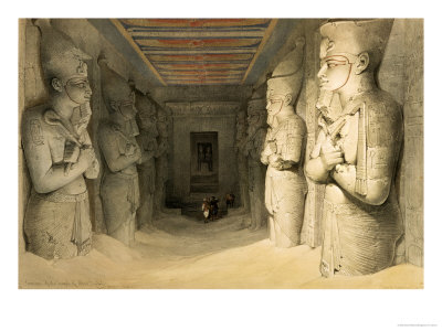 Interior of the Temple of Abu Simbel, from "Egypt and Nubia," Vol.1