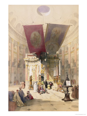 Shrine of the Holy Sepulchre, April 10th 1839, Plate 14 from Volume I of "The Holy Land"