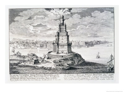 The Pharos of Alexandria, Plate 9 from "Entwurf Einer Historischen Architektur"