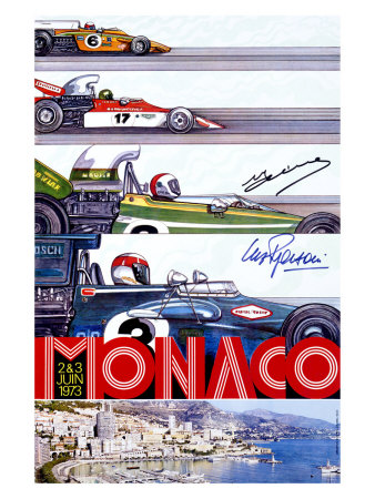 Monaco Grand Prix F1 Race, c.1973 Poster