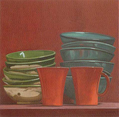Vaisselle Sur Fond Rouge
