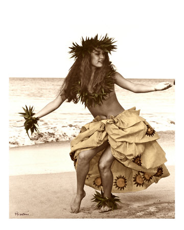 Hula Dancer in Tapa Skirt