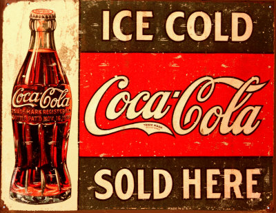 Ice Cold Coca-Cola Tin Sign