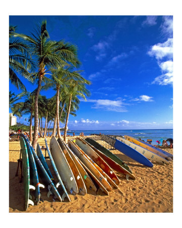 Buy Surfboards on Waikiki Beach at AllPosters.com