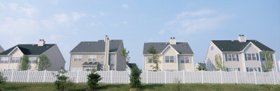 Houses in a Row, Dye Road, Plainsboro, New Jersey, USA