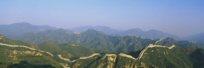High Angle View of the Great Wall of China, Badaling, Beijing, China
