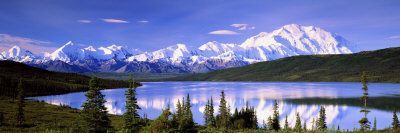 Snow Covered Mountains, Mountain Range, Wonder Lake, Denali National Park, Alaska, USA