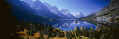 Mountains Reflected in Lake, Glacier National Park, Montana, USA