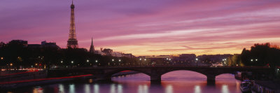 Sunset, Romantic City, Eiffel Tower, Paris, France Posters