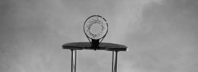 Black and White, Basketball Hoop Poster