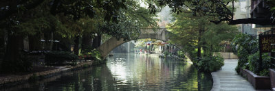 Footbridge Over a Canal, San Antonio, Texas, USA