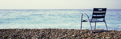 Vacant Chair on the Beach, Nice, Cote De Azur, France