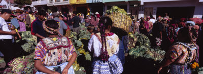 Group of People in a Vegetable Market, Almolonga, Guatemala