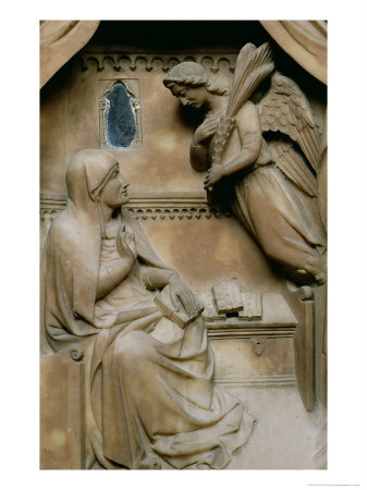 Tabernacle, Detail of the Annunciation of the Virgin, 1359